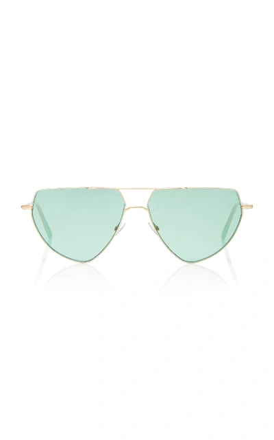 Shop Andy Wolf Drax Metal Sunglasses In Blue