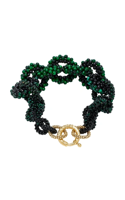 Shop Rosantica Carrarmato Quartz And Onyx Necklace In Green