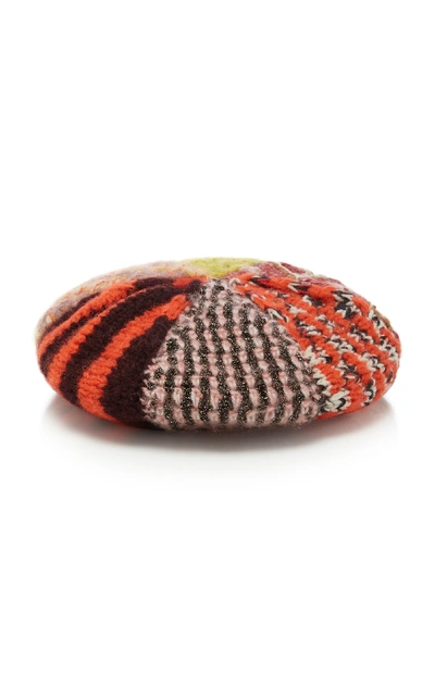 Shop Missoni Patchwork-effect Crochet-knit Beanie In Print