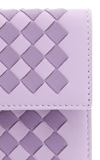 Shop Bottega Veneta Intrecciato Leather Flap Wallet In Purple