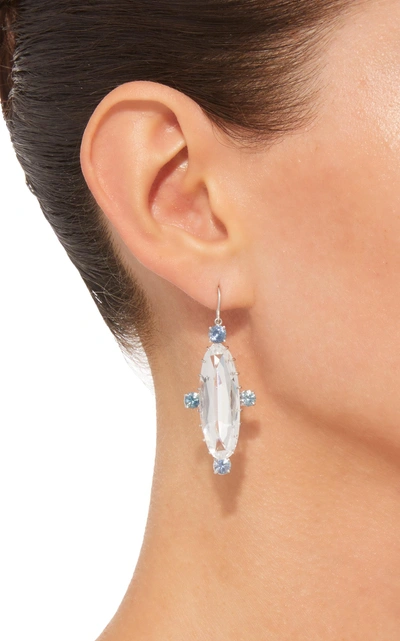 Shop Sylva & Cie One-of-a-kind Crystal And Sapphire Earrings In White