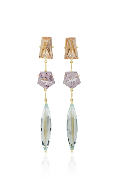 Shop Misui One-of-a-kind 18k Gold And Multi-stone Earrings In Blue