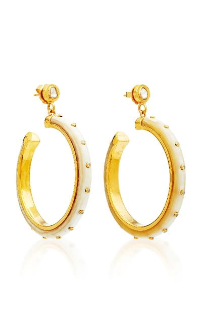 Shop Ashley Pittman Mila Light Horn Earrings In Gold