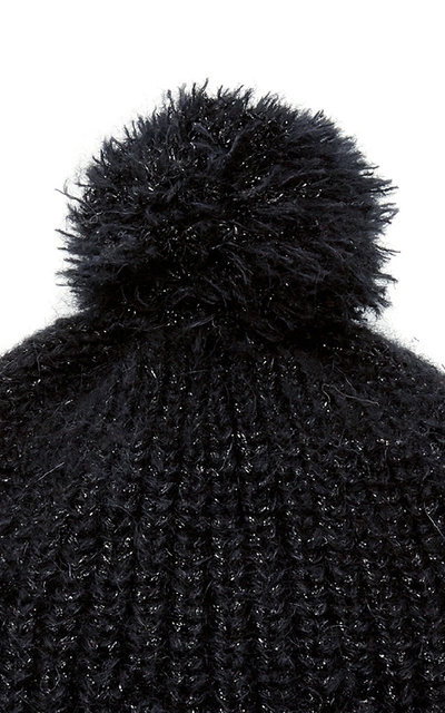 Shop Federica Moretti Lurex Wool Beanie In Black