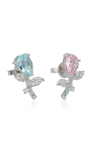 Shop Anabela Chan Exclusive Rose Blue Tulip Earrings In Pink