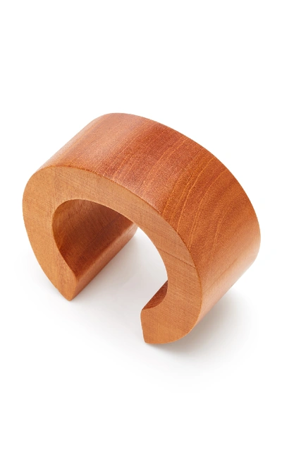 Shop Sophie Monet The Tesoro Mahogany Wood Cuff In Brown