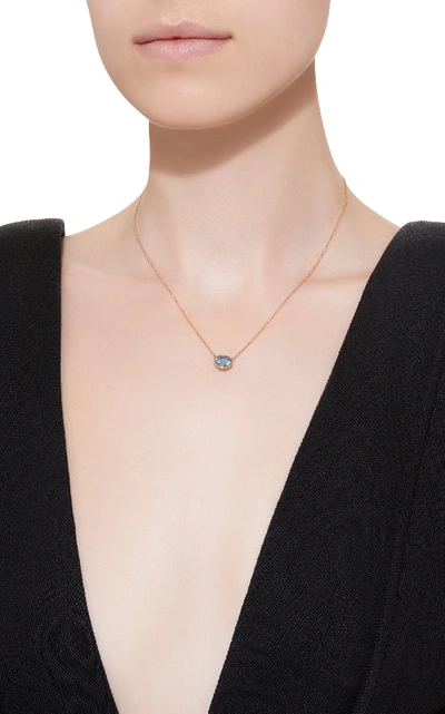 Shop Yi Collection 18k Gold Topaz Necklace In Blue