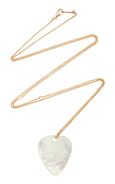 Shop Jenny Dee Pearl "gratitude" Mandalic Necklace In White