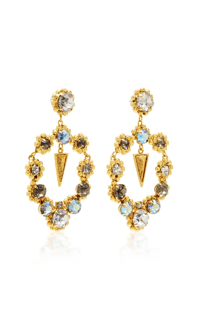 Shop Nicole Romano Palmer 18k Gold-plated Crystal Earrings
