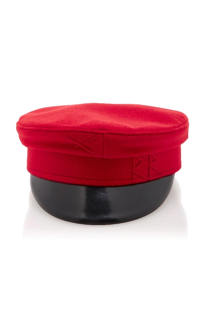 Shop Ruslan Baginskiy Hats Wool Baker Boy Hat In Red