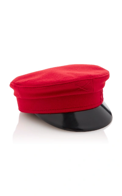 Shop Ruslan Baginskiy Hats Wool Baker Boy Hat In Red