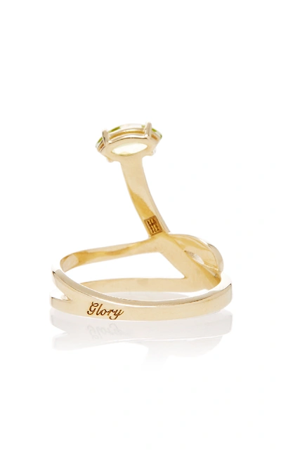 Shop Bea Bongiasca Gloriosa Lily 9k Rose Gold Multi-stone Ring