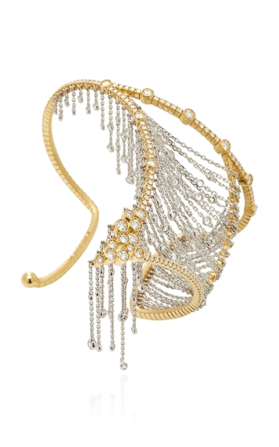 Shop Mike Joseph Amante Fringe Cuff In Gold