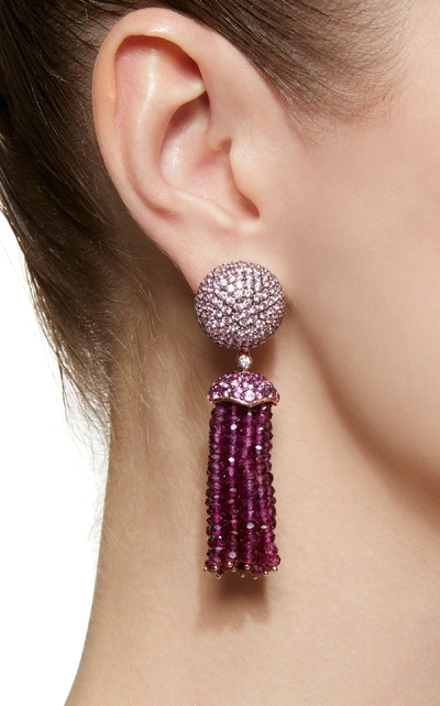 Shop Anabela Chan Rose Bauble 18k Rose Gold Vermeil Multi-stone Earrings In Pink