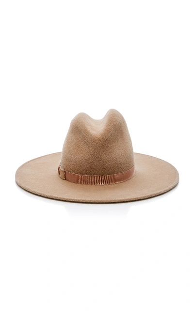 Shop Yestadt Millinery Peaks Felt Fedora Hat In Neutral