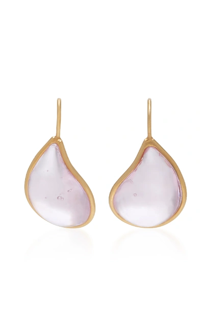 Shop Loulou De La Falaise 24k Gold-plated Stone Earrings In Pink