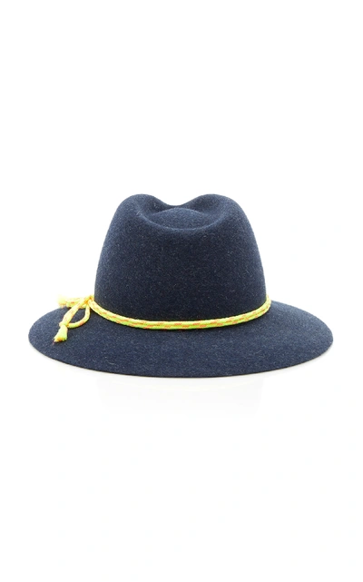 Shop Maison Michel Rico Hat In Blue