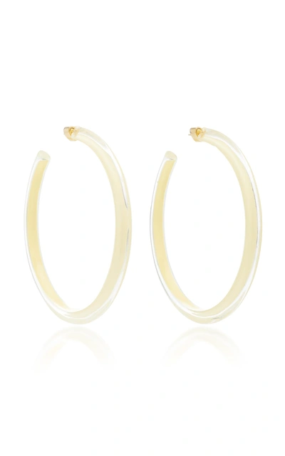 Shop Alison Lou Large Jelly Lucite Hoop Earrings In Yellow