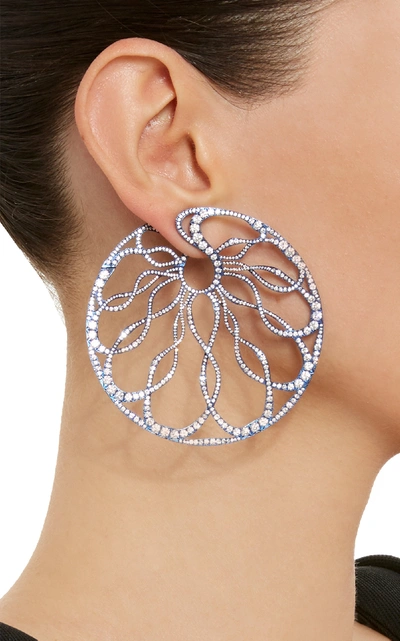 Shop Arunashi One-of-a-kind Diamond Hoop Earrings In White