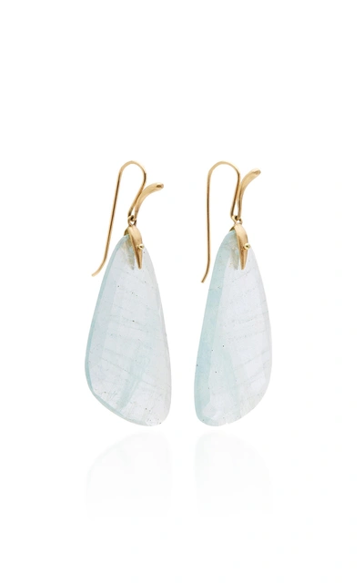 Shop Annette Ferdinandsen M'o Exclusive: One-of-a-kind Aquamarine Tropical Wing Earrings In Blue