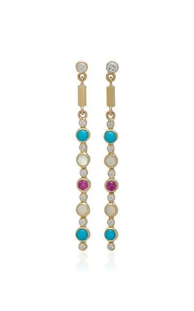 Shop Ilana Ariel Dot Matchstick 14k Gold Multi-stone Earrings