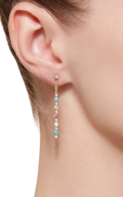Shop Ilana Ariel Dot Matchstick 14k Gold Multi-stone Earrings