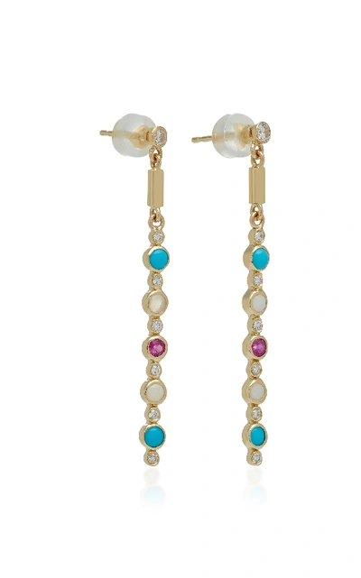 Shop Ilana Ariel Dot Matchstick 14k Gold Multi-stone Earrings