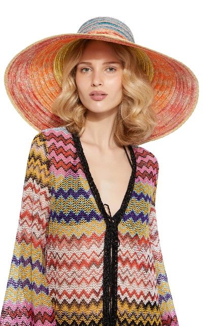 Shop Missoni Multicolored Wide-brimmed Sun Hat