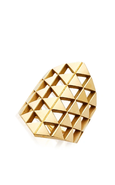 Shop Melissa Kaye Chloe Shield Ring In Gold