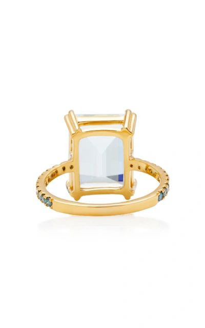 Shop Yi Collection 18k Aquamarine And Blue Diamond Ring