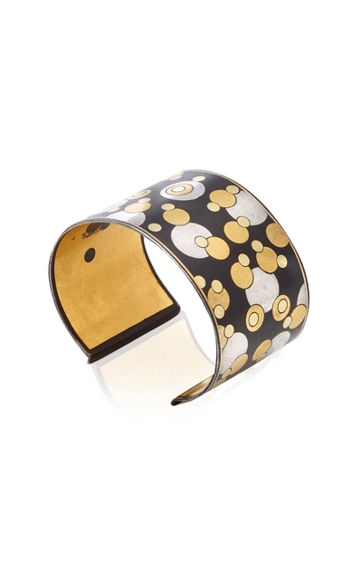 Shop Mahnaz Collection One-of-a-kind Black Iron Lacquer Gold Inlay Bubble Cuff By Angela Cummings For Tiffany & Co. C. 1980