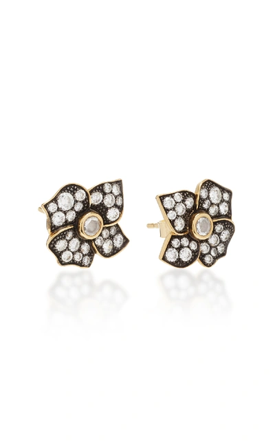 Shop Sorellina 18k Gold Diamond Flower Stud Earring