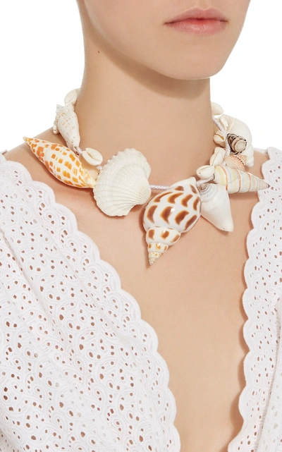 Shop Rebecca De Ravenel Athena Necklace In White