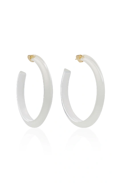 Shop Alison Lou Medium Jelly Lucite Hoop Earrings In White