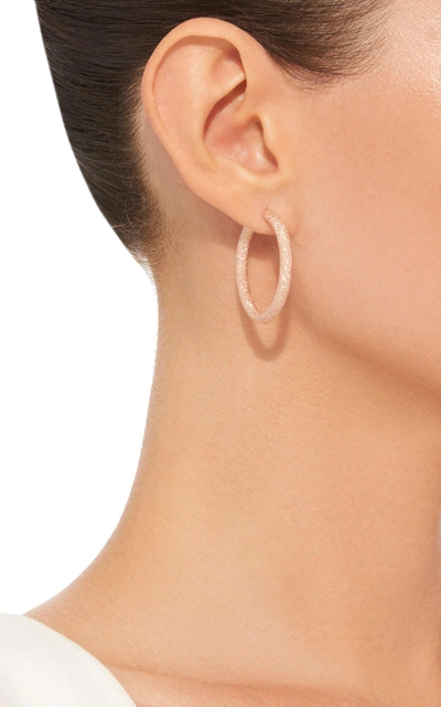 Shop Carolina Bucci Florentine Finish Small Thick Round Hoop Earrings In Pink