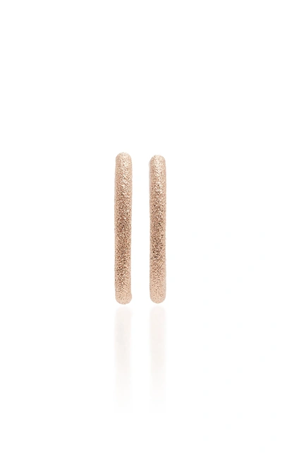 Shop Carolina Bucci Florentine Finish Small Thick Round Hoop Earrings In Pink