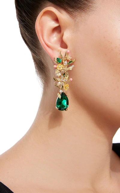 Shop Anabela Chan Women's Exclusive Posie 18k Yellow Gold Multi-stone Earrings In Green