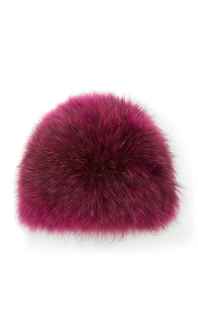 Shop Yestadt Millinery Le Fluff Fox Fur Beanie In Pink