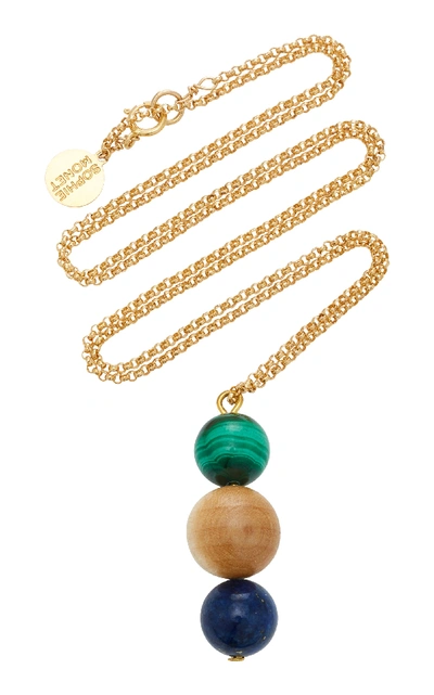 Shop Sophie Monet The Maraca Malachite, Lapis And Pine Necklace In Gold