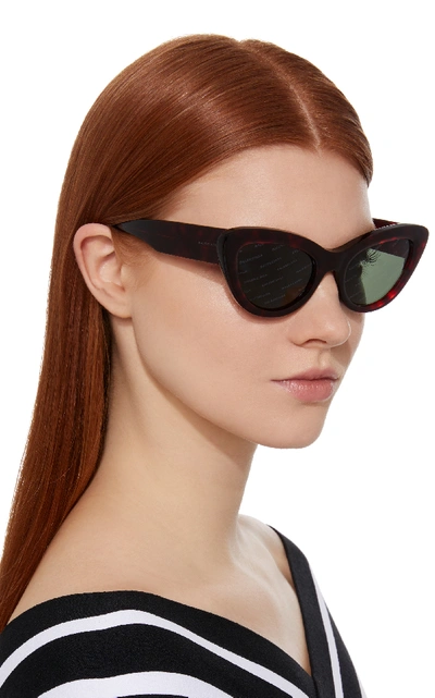 Shop Balenciaga Tortoiseshell Acetate Sunglasses In Red