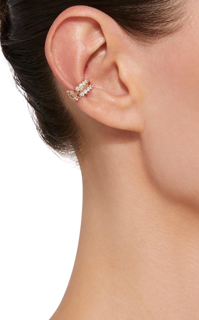Shop Nouvel Heritage Double Full Lace 18k Rose Gold Diamond Ear Cuff