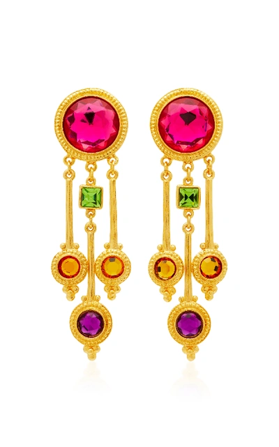 Shop Ben-amun Gold-plated Crystal Earrings In Multi