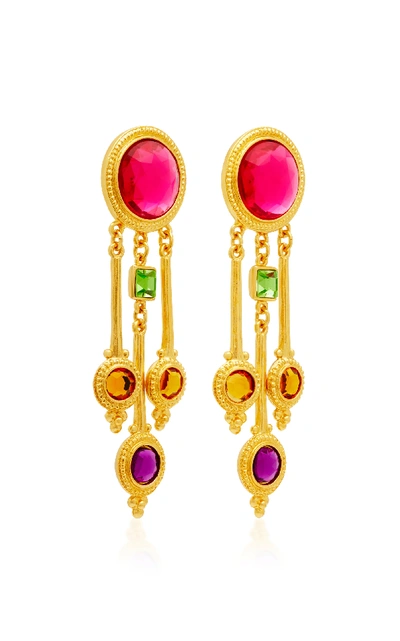 Shop Ben-amun Gold-plated Crystal Earrings In Multi