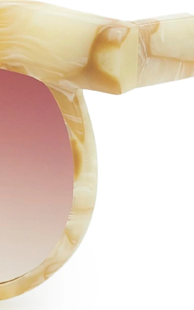 Shop Jplus Classic Tortoiseshell Acetate Sunglasses In White