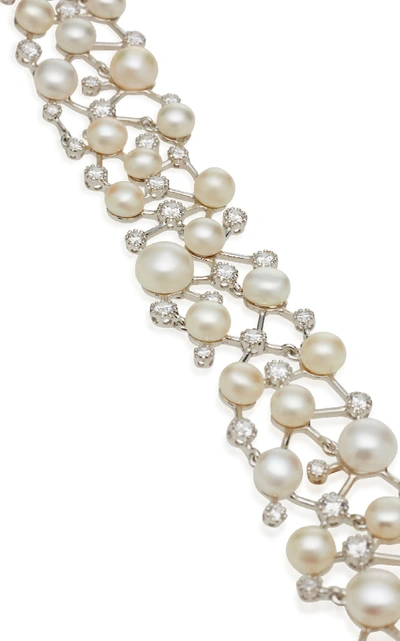 Anabela Chan Constellation 18k White Gold Vermeil Diamond And Pearl Choker In White