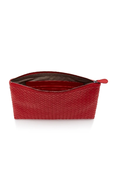 Shop Bottega Veneta Leather Document Case In Red