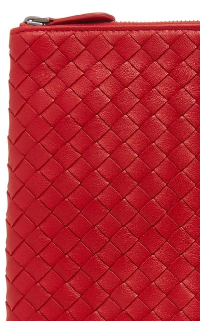 Shop Bottega Veneta Leather Document Case In Red