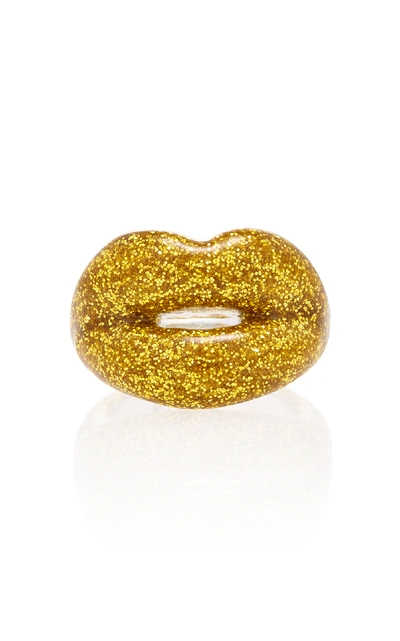 Shop Hot Lips By Solange Glitter Gold Hotlips Ring