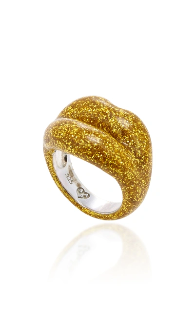 Shop Hot Lips By Solange Glitter Gold Hotlips Ring