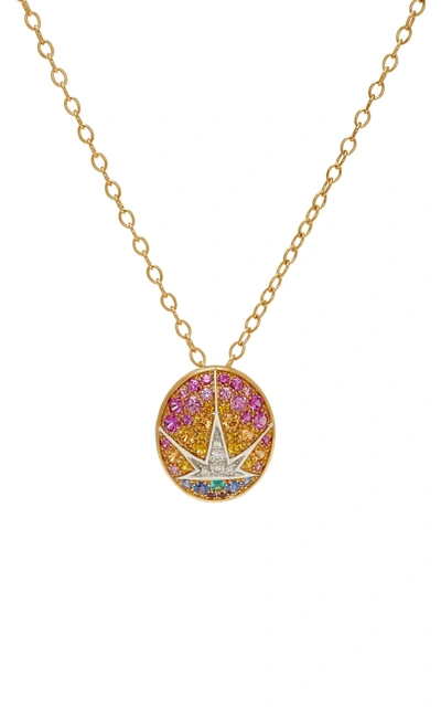 Shop Nouvel Heritage Rising Star 18k Gold Diamond Sapphire And Tourmaline Necklace